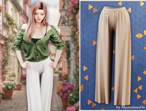 Silk Wide Leg Pants