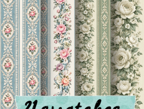 Vintage Love Wallpaper Teal Roses