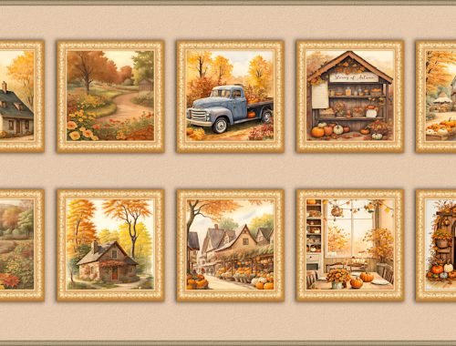 Damla Autumn Set - Paintings & Rugs