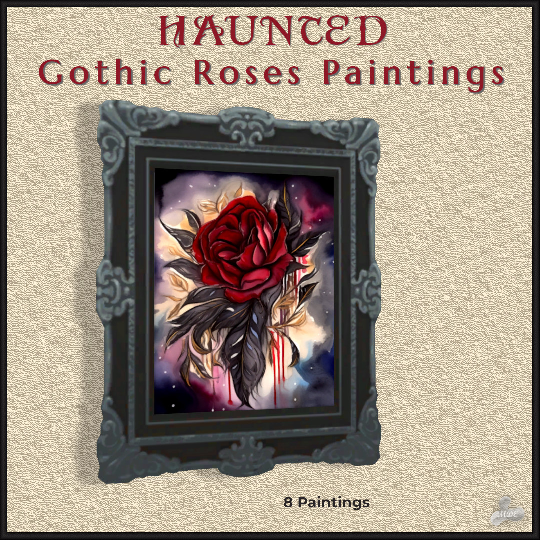 Haunted Series - Gothic Roses Paintings
