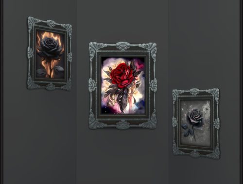 Haunted Series - Gothic Roses Paintings