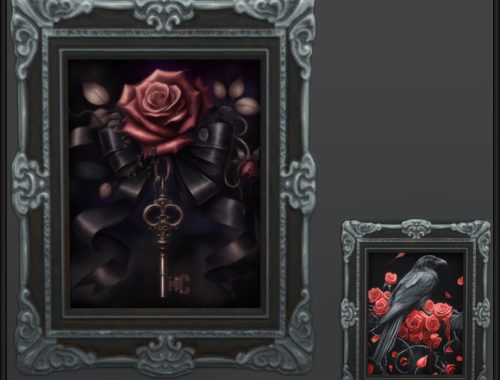 Haunted Series - Gothic Roses Paintings