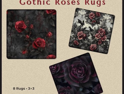 Haunted Series - Gothic Roses Rugs