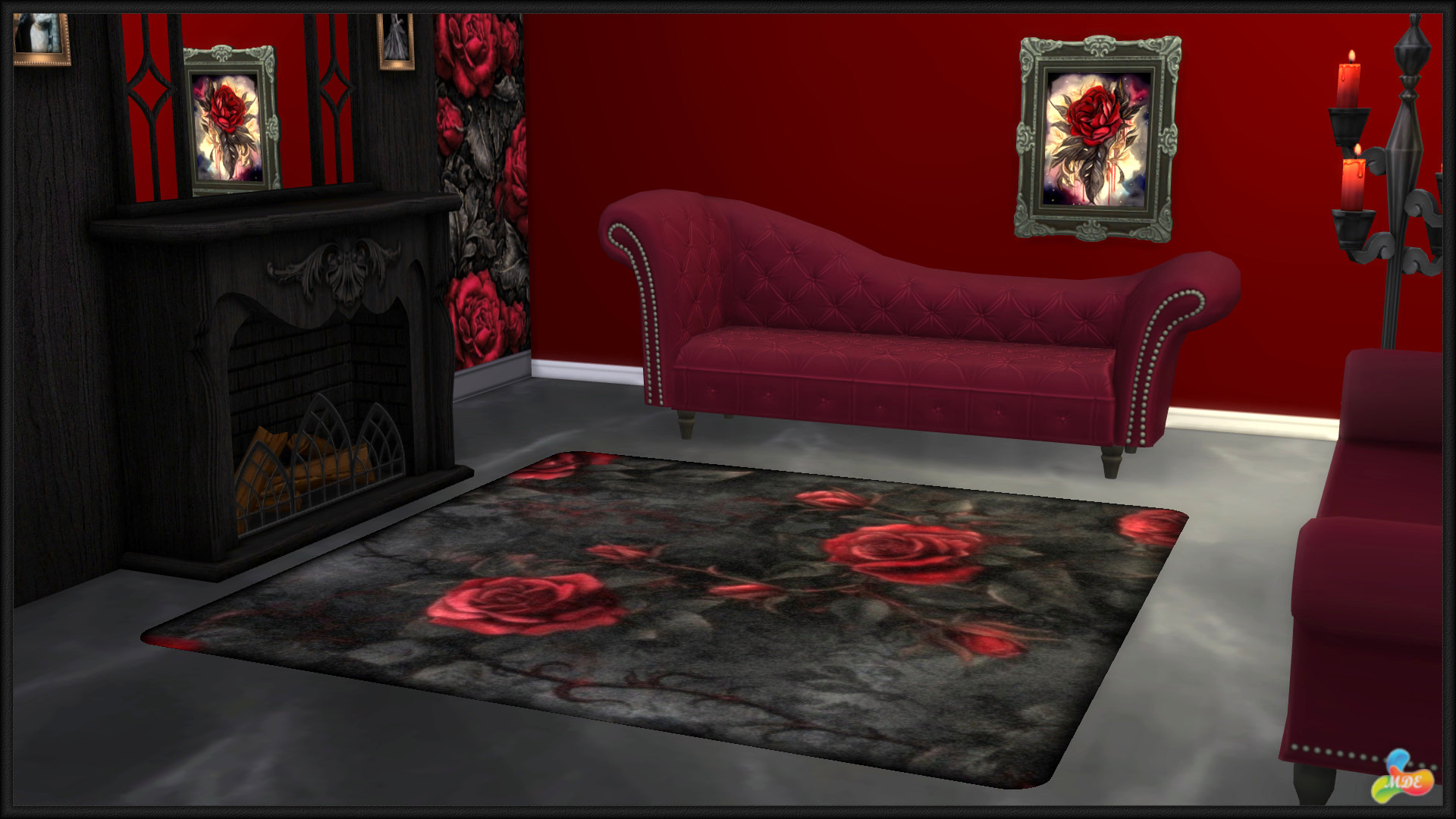 Haunted Series - Gothic Roses Rugs - Image 2