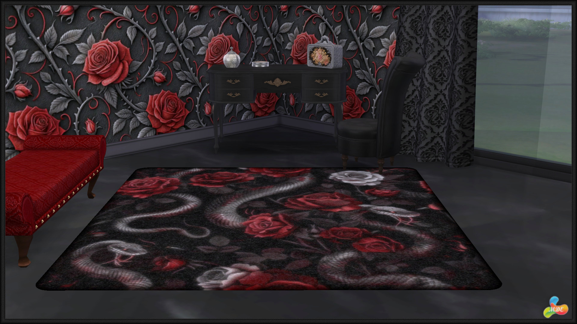 Haunted Series - Gothic Roses Rugs - Image 3
