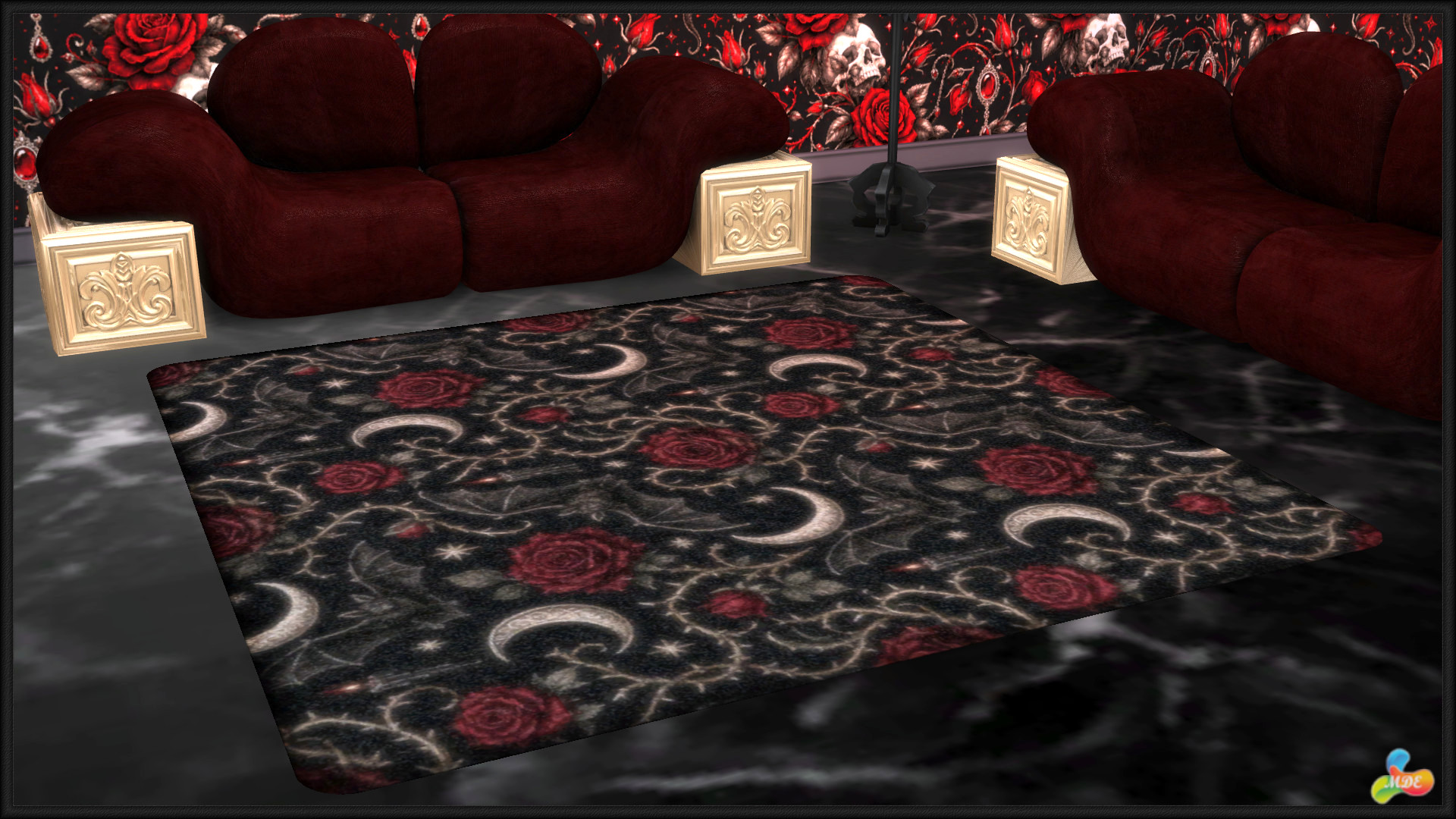 Haunted Series - Gothic Roses Rugs - Image 4