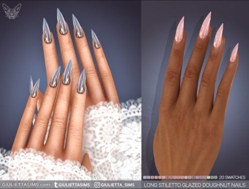 Long Stiletto Glazed Donut Nails