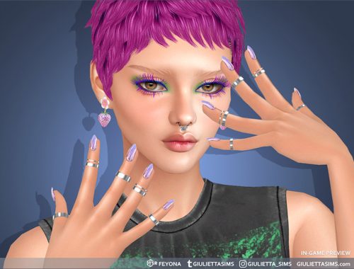Short Stiletto Glazed Donut Nails