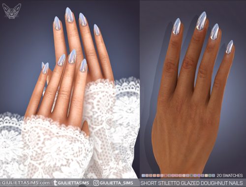 Short Stiletto Glazed Donut Nails