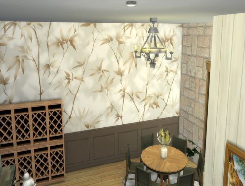Countryside Charm - Leaf Shadow Mural