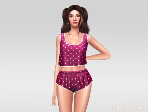 Polka Dot Silk Pajama Top