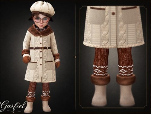 Toddler - Cozy Knitted Tights With Charming Winter Patterns