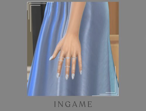 Pearlescent Crystal Ring Stack Left Hand