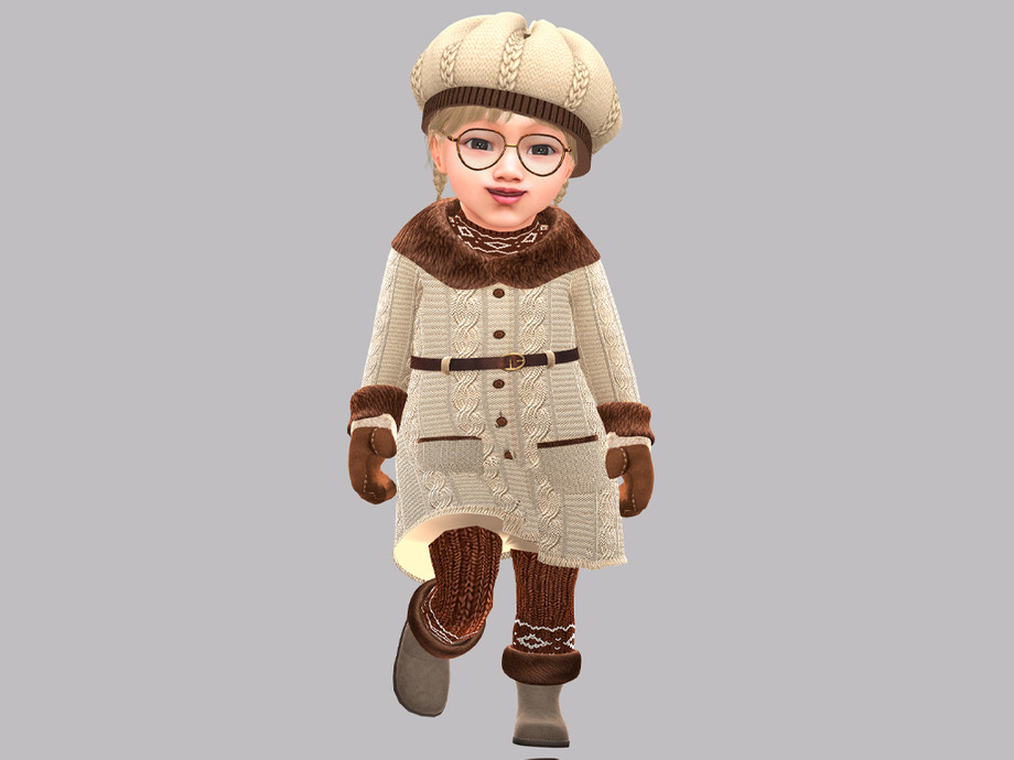 Infant - Cozy Knit Beret With Cable Texture And Ribbed Trim - Image 2