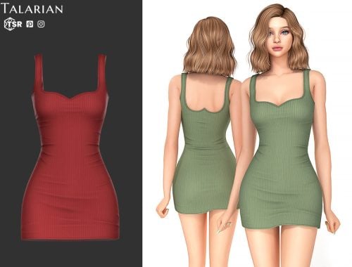 Nia Dress With Sweetheart Neckline And Ribbed Texture