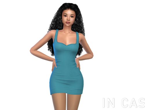 Nia Dress With Sweetheart Neckline And Ribbed Texture