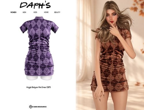Argyle Bodycon Mini Dress